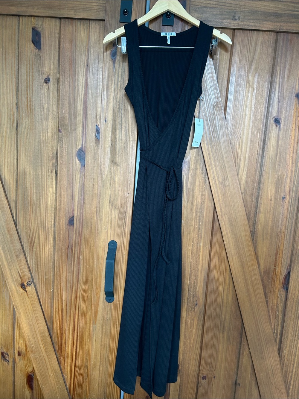 NWT three dots ribbed wrap dress maxi